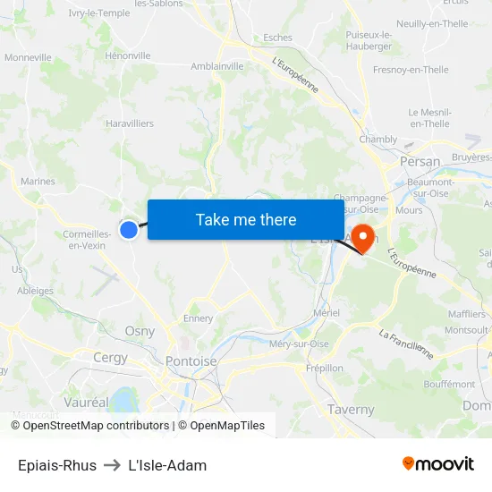 Epiais-Rhus to L'Isle-Adam map