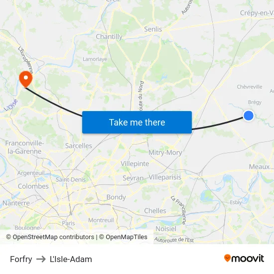 Forfry to L'Isle-Adam map