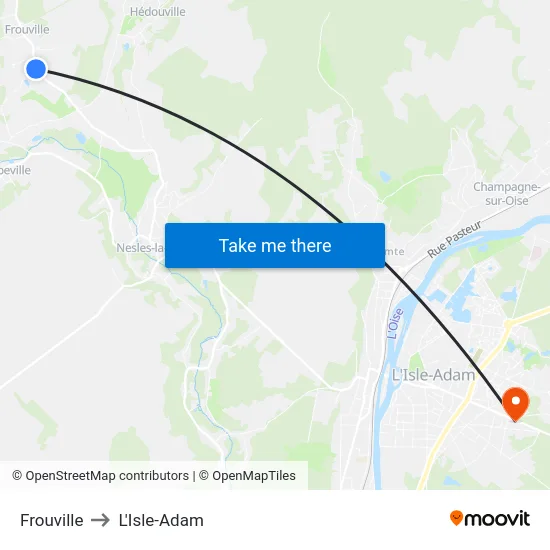 Frouville to L'Isle-Adam map