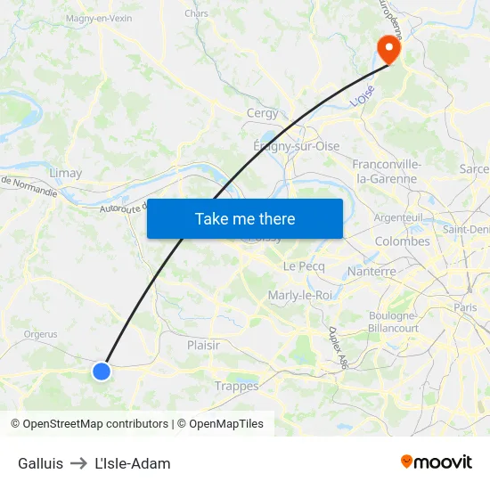 Galluis to L'Isle-Adam map