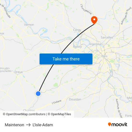 Maintenon to L'Isle-Adam map