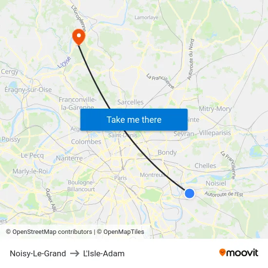 Noisy-Le-Grand to L'Isle-Adam map