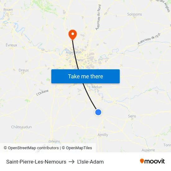 Saint-Pierre-Les-Nemours to L'Isle-Adam map
