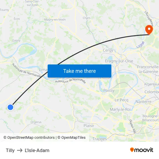 Tilly to L'Isle-Adam map