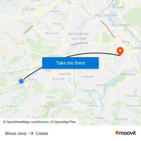 Breux-Jouy to Lisses map