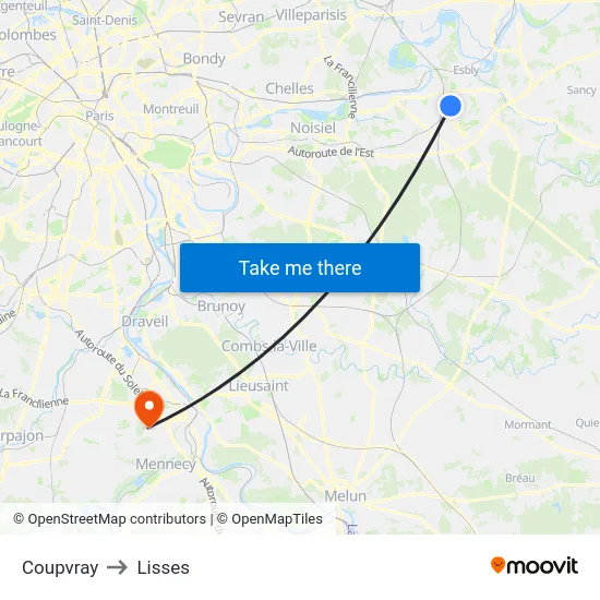 Coupvray to Lisses map