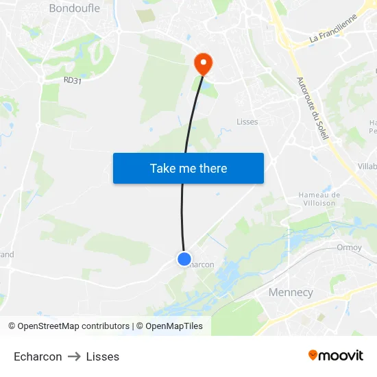 Echarcon to Lisses map