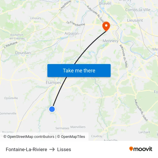 Fontaine-La-Riviere to Lisses map