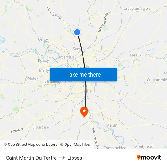 Saint-Martin-Du-Tertre to Lisses map