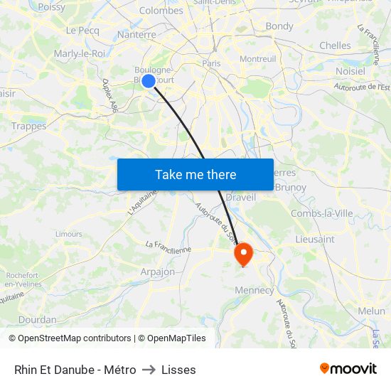 Rhin Et Danube - Métro to Lisses map