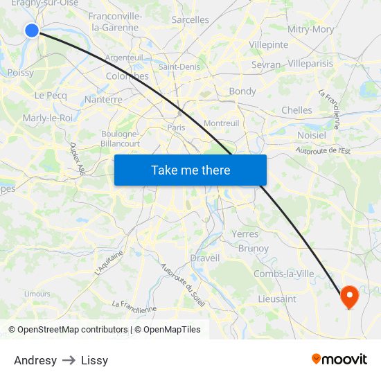 Andresy to Lissy map