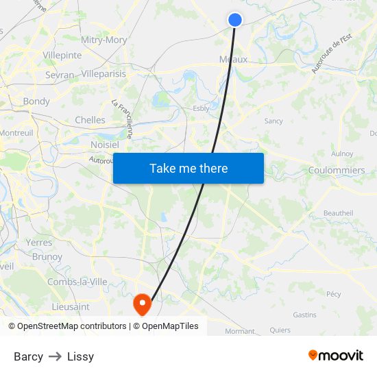 Barcy to Lissy map