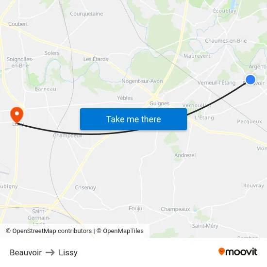 Beauvoir to Lissy map