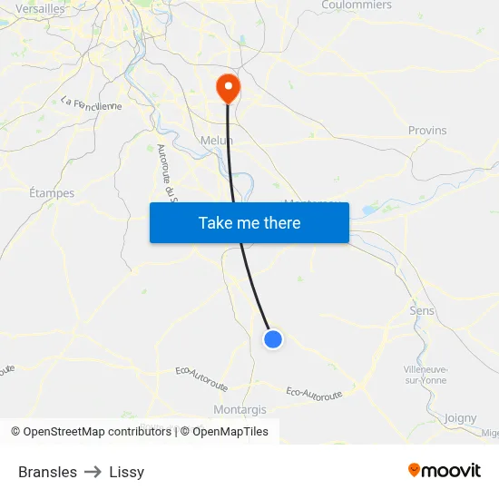Bransles to Lissy map