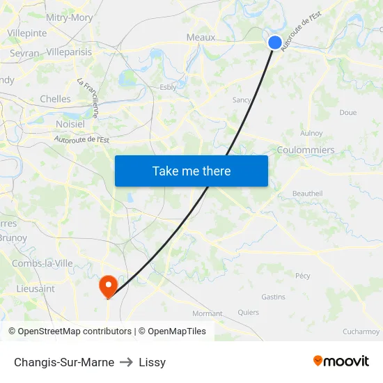Changis-Sur-Marne to Lissy map