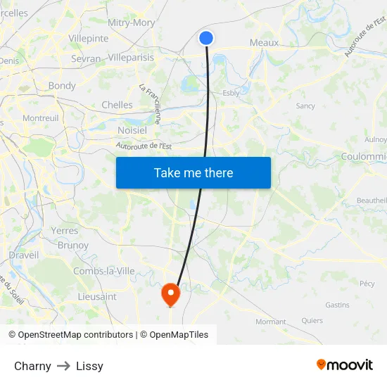 Charny to Lissy map