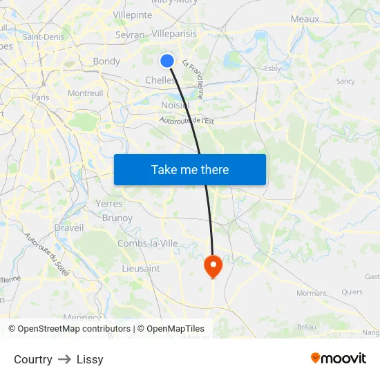 Courtry to Lissy map