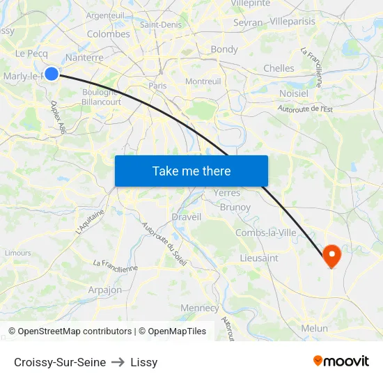 Croissy-Sur-Seine to Lissy map