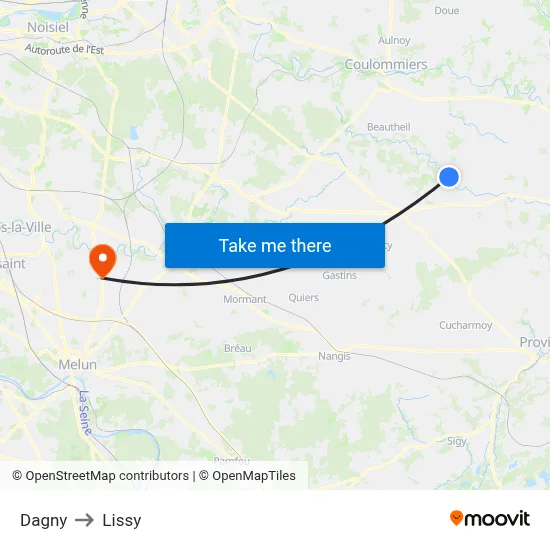 Dagny to Lissy map