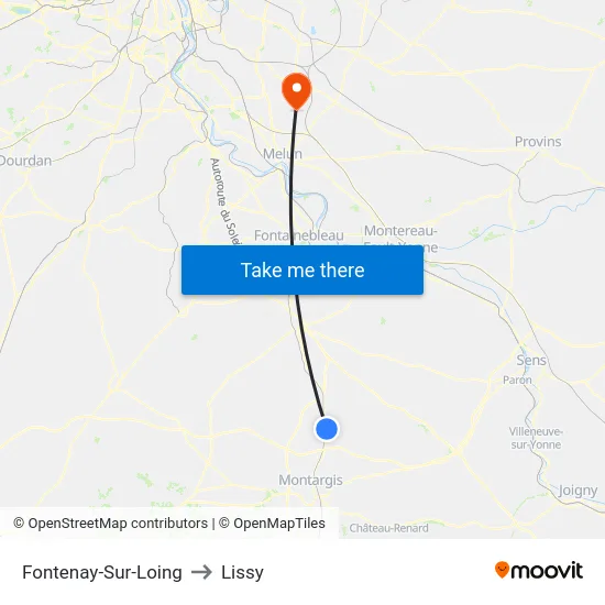 Fontenay-Sur-Loing to Lissy map