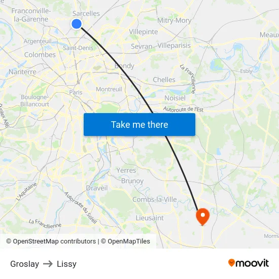 Groslay to Lissy map