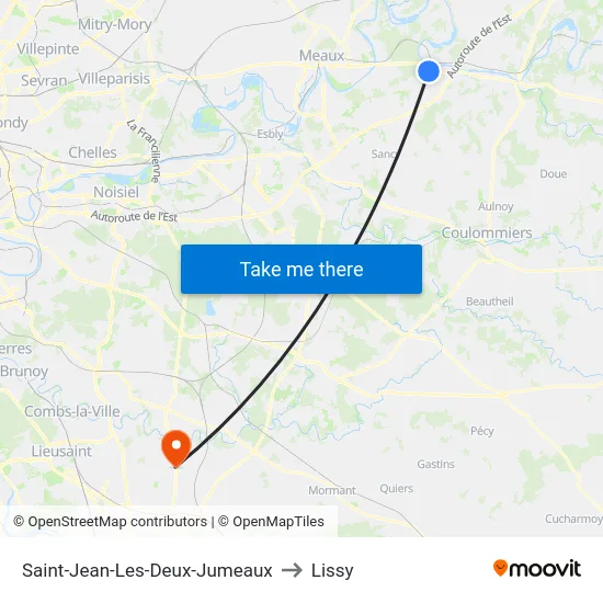 Saint-Jean-Les-Deux-Jumeaux to Lissy map