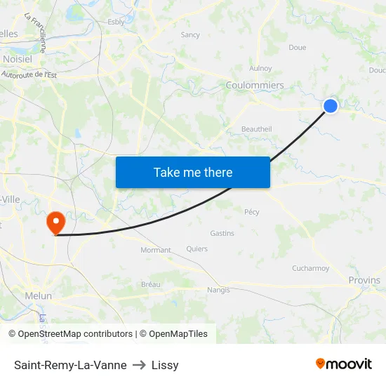 Saint-Remy-La-Vanne to Lissy map