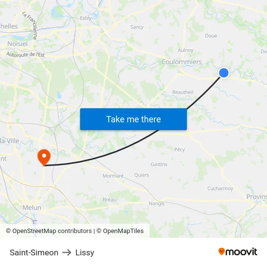 Saint-Simeon to Lissy map
