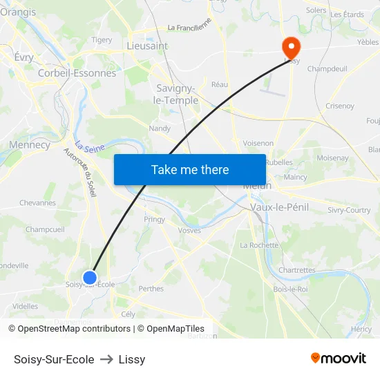 Soisy-Sur-Ecole to Lissy map
