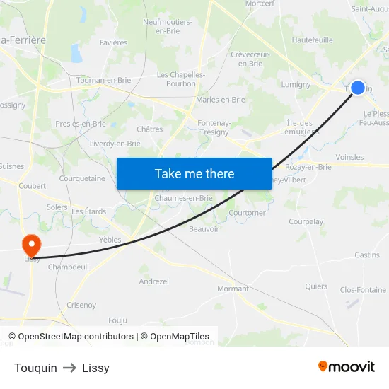 Touquin to Lissy map