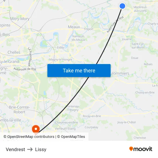 Vendrest to Lissy map