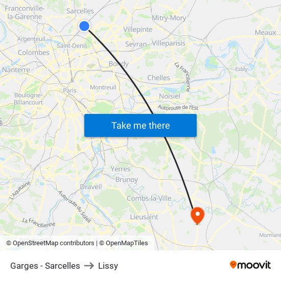 Garges - Sarcelles to Lissy map