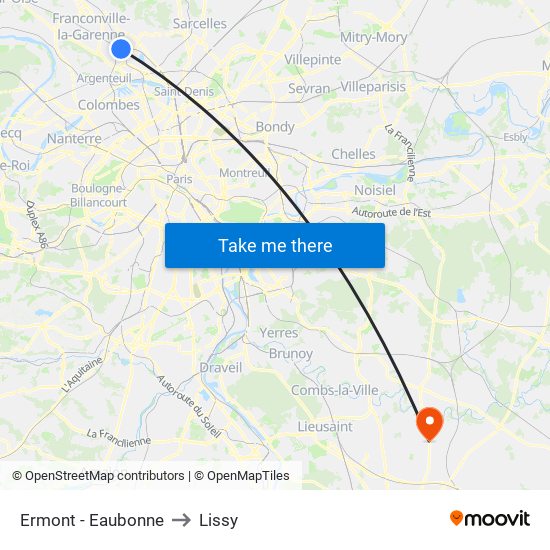Ermont - Eaubonne to Lissy map