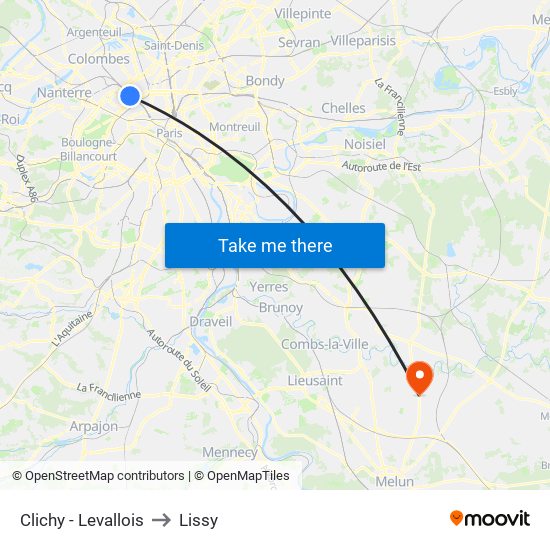 Clichy - Levallois to Lissy map