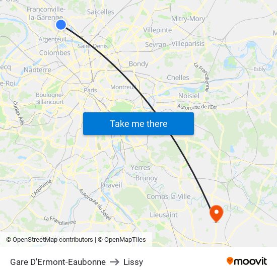 Gare D'Ermont-Eaubonne to Lissy map
