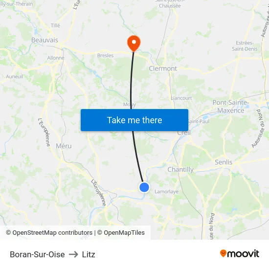 Boran-Sur-Oise to Litz map