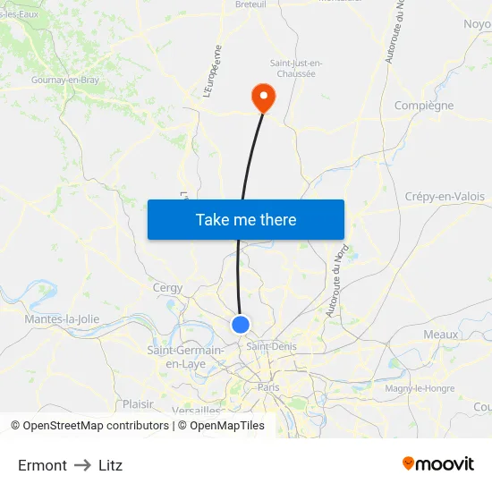 Ermont to Litz map