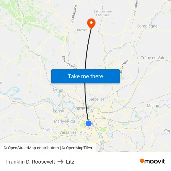 Franklin D. Roosevelt to Litz map