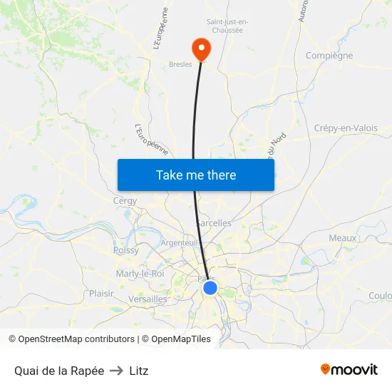 Quai de la Rapée to Litz map