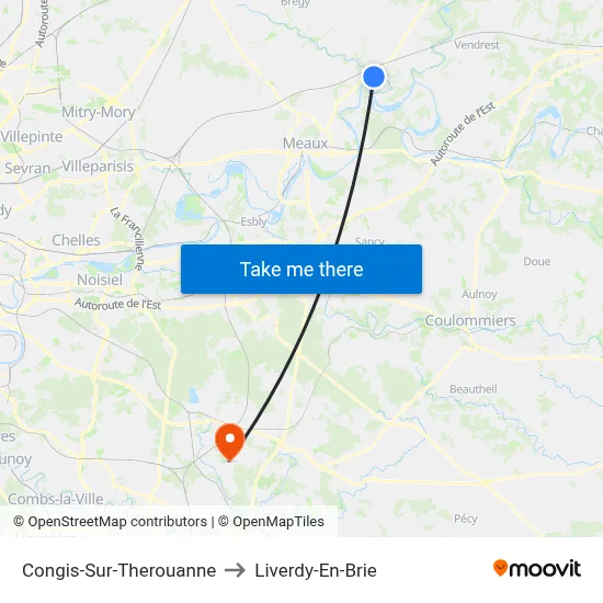 Congis-Sur-Therouanne to Liverdy-En-Brie map