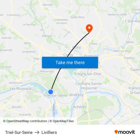 Triel-Sur-Seine to Livilliers map
