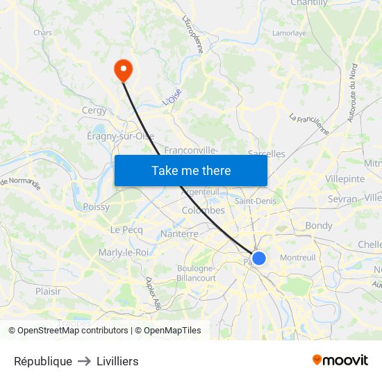 République to Livilliers map