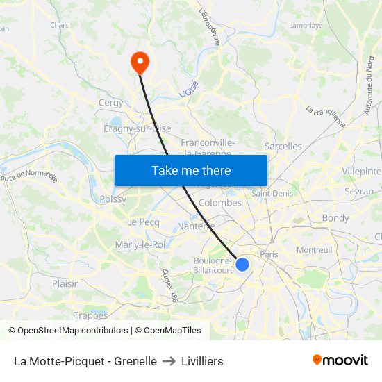 La Motte-Picquet - Grenelle to Livilliers map