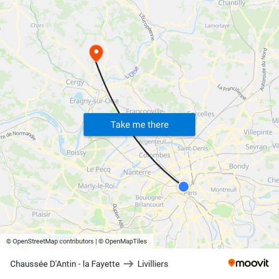 Chaussée D'Antin - la Fayette to Livilliers map