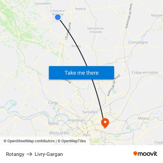 Rotangy to Livry-Gargan map