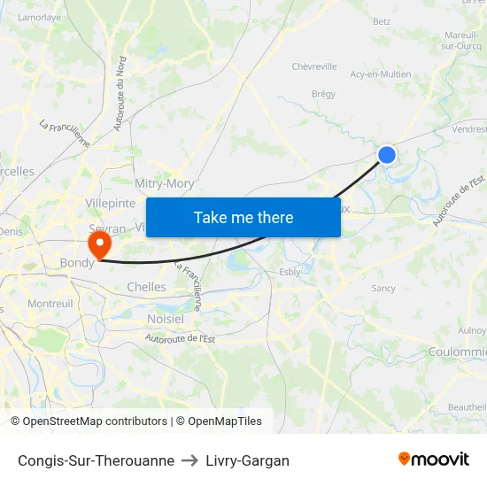Congis-Sur-Therouanne to Livry-Gargan map