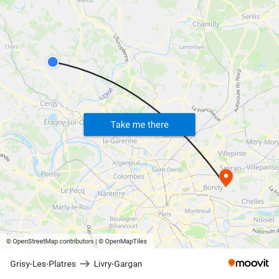 Grisy-Les-Platres to Livry-Gargan map
