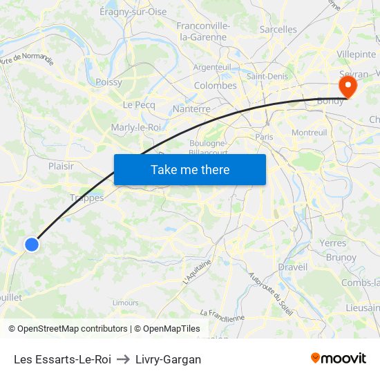 Les Essarts-Le-Roi to Livry-Gargan map