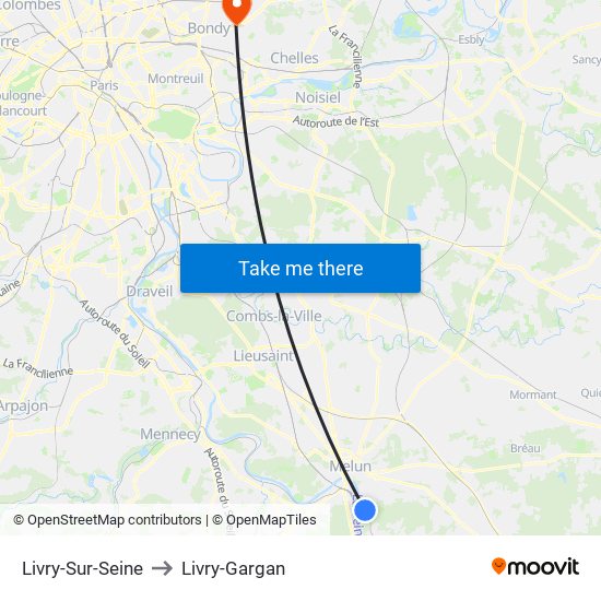 Livry-Sur-Seine to Livry-Gargan map
