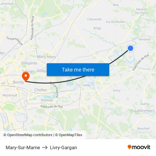 Mary-Sur-Marne to Livry-Gargan map